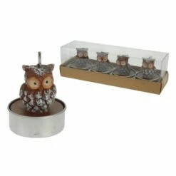 Sinsin Candela Tealight Gufo 4 Pezzi