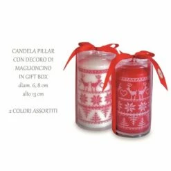 SinSin - Candela Con Decoro Natalizio 2 COLORI