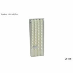 Art Home Box 4 Candele Torciglione Bianche Cm 25