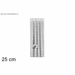Art Home Box 4 Candele Torciglione Argento Cm 25