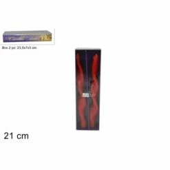 Art Home Box 2 Candele Torciglione Rosse Cm 21